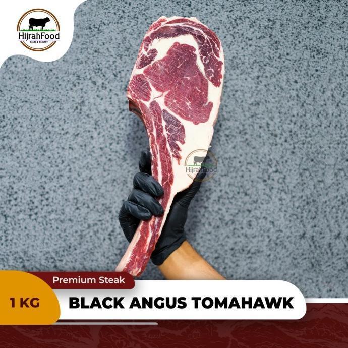 Gambar sale Hijrahfood Beef Black Angus Tomahawk | Bone-In Ribeye Grain-Fed Steak Ribs Aus #Gratisongkir - 1.0 kg dari rembstf undefined Tokopedia