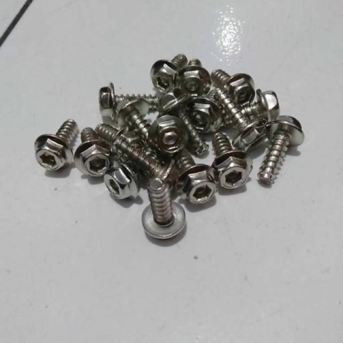 Gambar ￼BAUT BODY PROBOLT CHROME THAI UNIVERSAL SEMUA MOTOR MODEL 2 KUNCI  1 PACK ISI 20 PCS - Yamaha Focus 2 kunci dari Com Racing undefined Tokopedia
