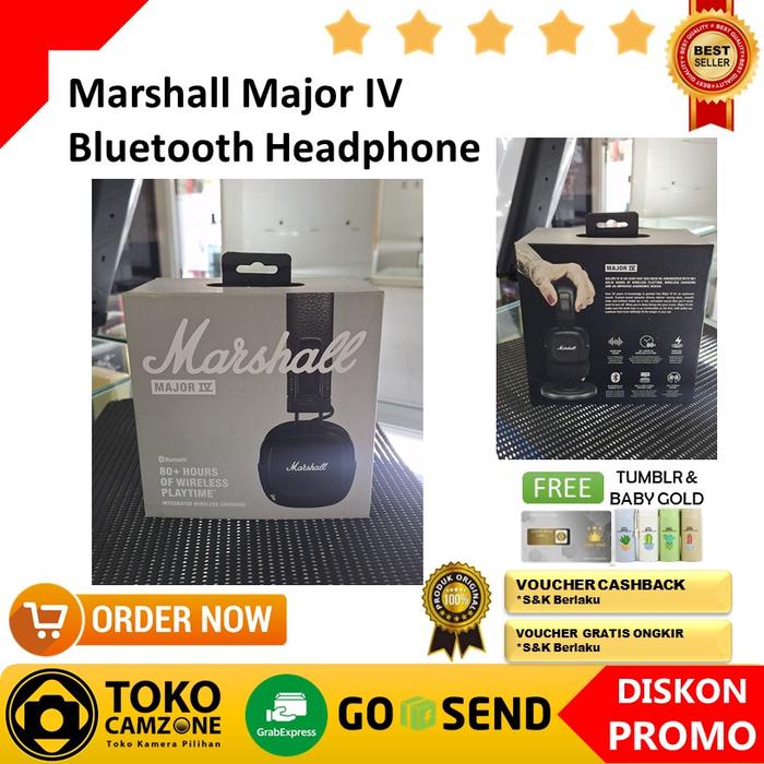 Gambar Marshall Major IV Bluetooth Headphone Headset Major 4 - Black dari Tokocamzone undefined Tokopedia