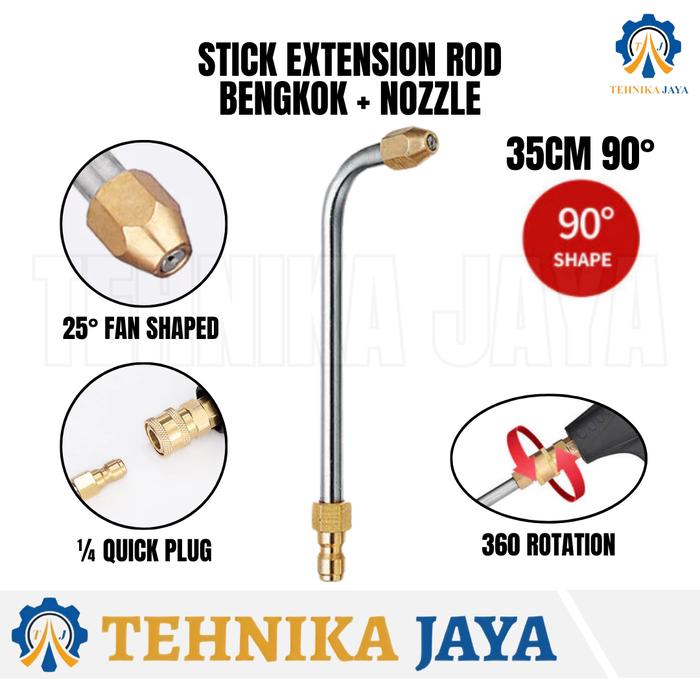 Gambar Stick Extension Gun Jet Cleaner Quick Release Cuci AC Dan Mobil - 90 DERAJAT 35CM dari TEHNIKA JAYA undefined Tokopedia