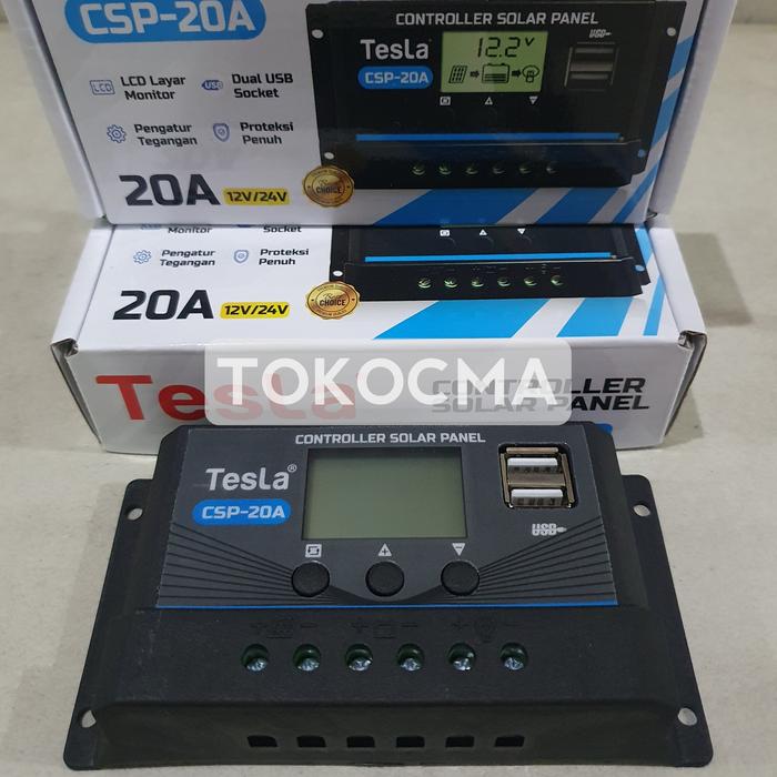 Gambar Alat Control Solar Panel Surya 10A,20A,30A/Controler Solar Panel Tesla - CSP-20A dari TOKO CMA undefined Tokopedia