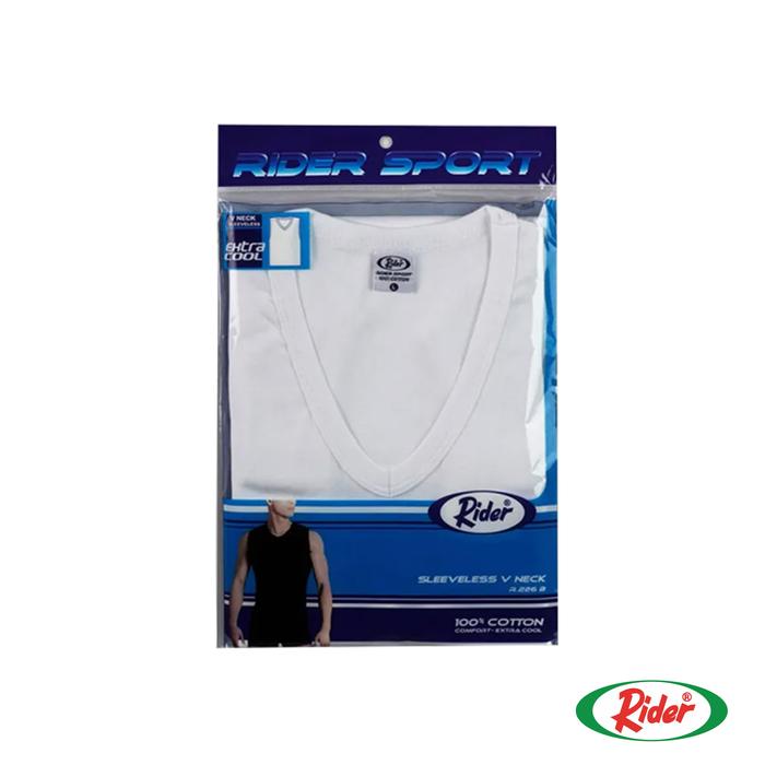 Gambar ISI 3 Pcs - Kaos Dalam Singlet Sleeveless Tank Pria V Neck Rider R226B R 226 BP Hitam Katun Putih Top - PUTIH, S dari Moteza Indonesia undefined Tokopedia