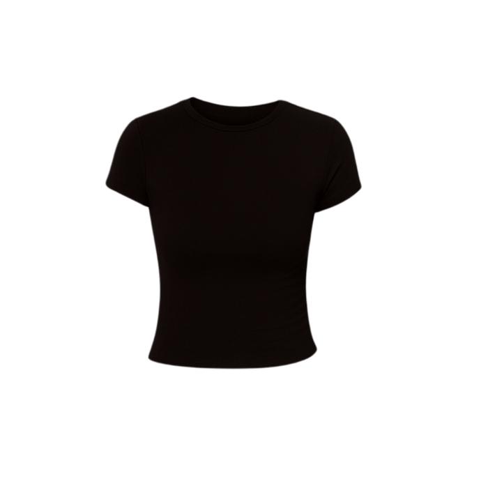 Gambar ⁠Alure 04 | Fitted T- Shirt Atasan Rib Knit Wanita Kaos Wanita Lengan Pendek Basic Short Sleeves Tencel Top - Black, XS - S dari GROSIR PARFUM TERRBARRU undefined Tokopedia