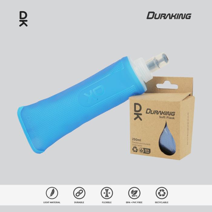 Gambar Duraking Soft Flask Botol Minum Olahraga Anti Slip Surface - Marine Blue, 250 ML dari Duraking Outdoor and Sports undefined Tokopedia