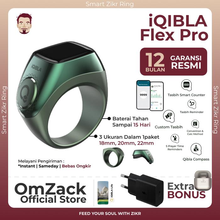 Gambar iQibla Zikr Ring Flex Pro F04 Pro | Tasbih Digital | Cincin Tasbih Digital - Green dari Om Zack undefined Tokopedia