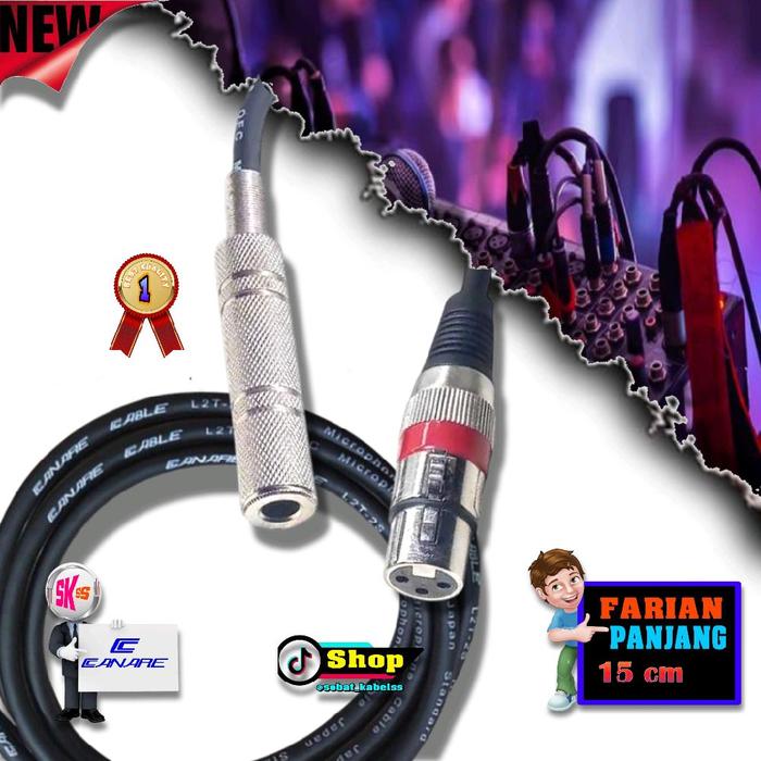 Gambar Kabel Audio Adapter/Sambungan XLR Female to 6.5mm Female Canare Accessories - 15 cm dari SOBAT KABEL SS undefined Tokopedia