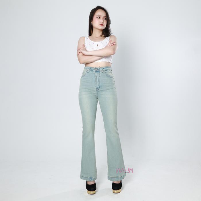 Gambar WAUW - BUTTER - Skinny Flare Jeans Semi-Cutbray Highwaist - Ice Blue 2394 - 27 dari WAUW JEANS undefined Tokopedia