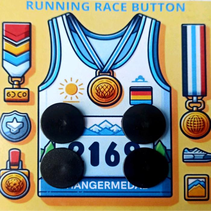 Gambar Race BIB Button - Kancing BIB nomor dada Lomba Lari (1 set isi 4) - Hitam dari Hangermedal undefined Tokopedia