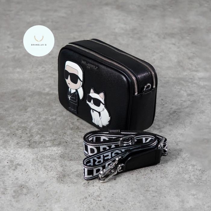 Promo Karl Lagerfeld Round Duo Ikonik Choupette Leather Camera Bag