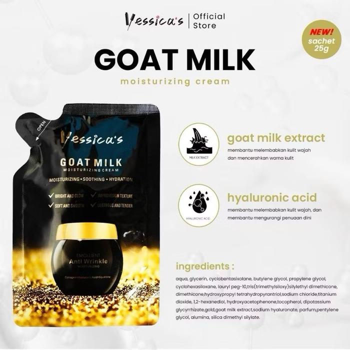 Gambar YESSICA GOAT MILK MOISTURIZING CREAM YESSICA CREAM SUSU KAMBING - TRAVEL SIZE dari QueenlyCosmetics undefined Tokopedia