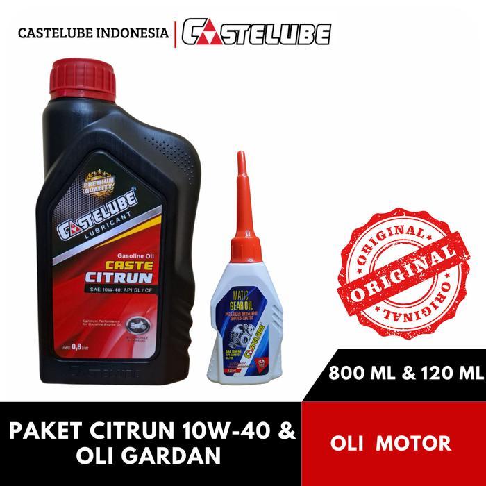 Gambar PREMIUM Oli Castelube Paket Citrun Sae 10W-40 800 ml + Gardan Oil 120 ml untuk kendaraan Sepeda motor dari Mystic Muse Zone undefined Tokopedia