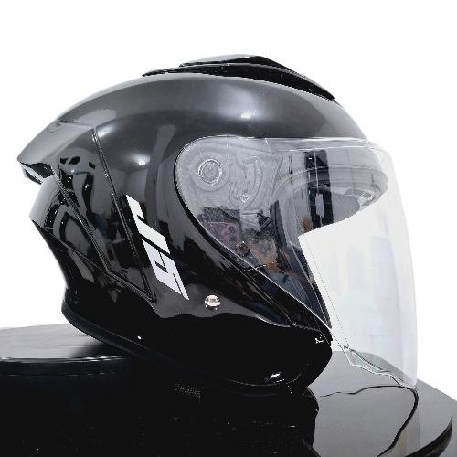 Gambar Helm kekinian untuk sanmory Half Face J5 MLA Solid Virus Tosca Visor Clear Smoke Hitam Premium (SNI) Dewasa pria/wanita Bisa cod Motorcycle - HITAM GLOS, XL, KACA HITAM dari MLA HELM BOGOR undefined Tokopedia