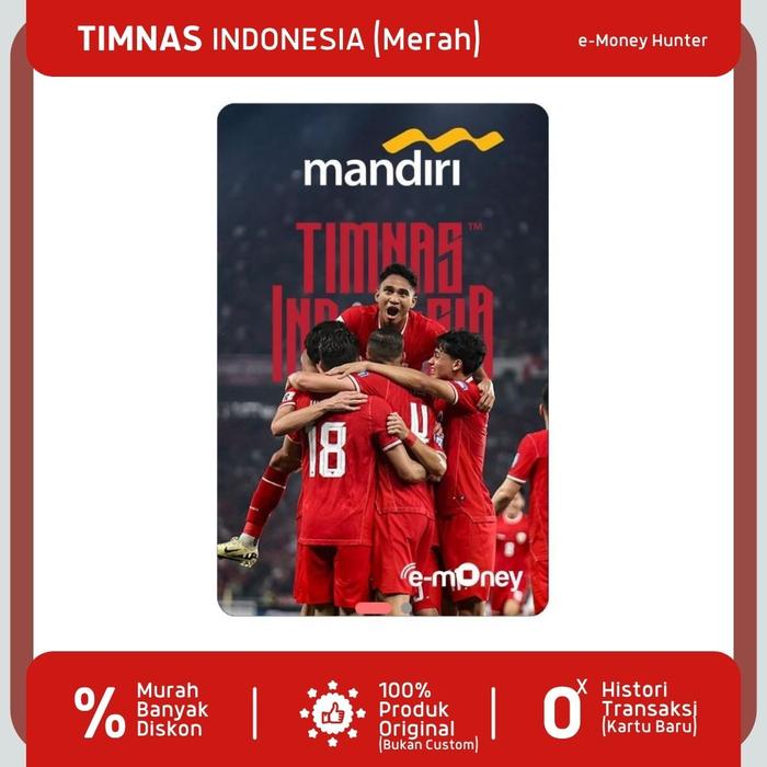 Gambar e-Money Timnas Indonesia Special Limited Edition eToll eMoney Mandiri NFC Sepak Bola Non Custom - Timnas Indonesia (Merah) dari e-Money Hunter undefined Tokopedia