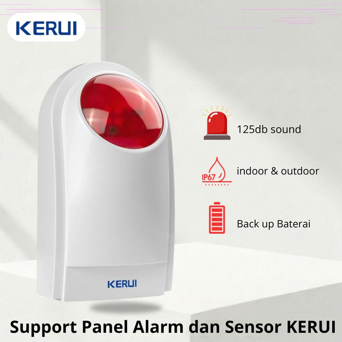 Gambar KERUI Alarm Sirine Wireless Outdoor Indoor J008  Alarm Siren 125dB Waterproof Sensor Rumah Anti Maling - Sirine J008 dari KERUI Official Store Kab. Bekasi Tokopedia