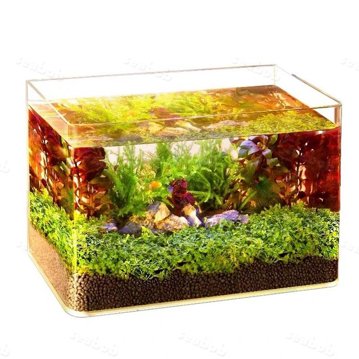 Gambar Seabob Akuarium Ikan Jr510 (30/35/40/50/60 Cm) Tangki Ikan Mini Dengan Bahan Kaca Super Bening Melengkung - 40CM x 24CM x 25CM dari Okcel undefined Tokopedia