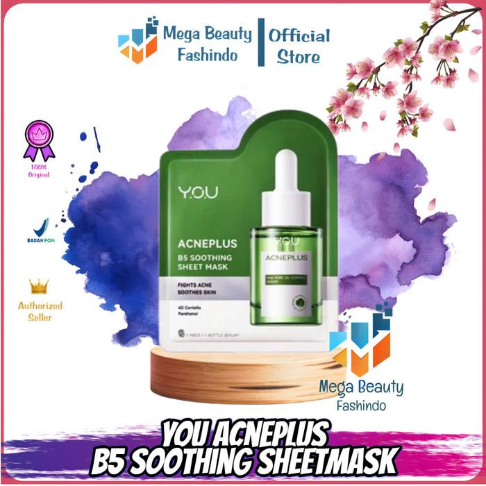 Gambar YOU AcnePlus B5 Soothing Sheetmask Masker Jerawat dan Hydrating Bebas Jerawat dari Mega Beauty Fashindo undefined Tokopedia