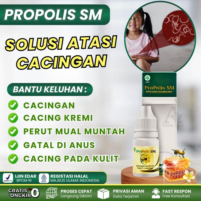Gambar Propolis Sm - Solusi Atasi Cacingan, Cacing Kremi, Gatal Anus, Infeksi Parasit, Infeksi Bakteri Di Tubuh, Perut Mual Muntah, Cacing Larva Pasir Dalam Kulit Untuk Anak Dan Dewasa Herbal Alami Isi 6ml dari Alami Herbal Store undefined Tokopedia