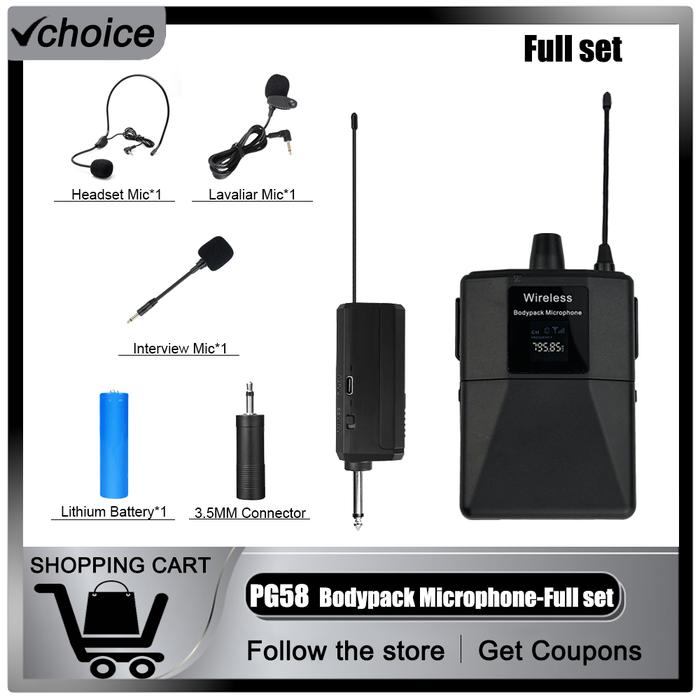 Gambar PG58 Bodypack Microphone Full Set Suitable For Professional Stage Performances Interviews KTV Speeches Singing Churches Wedding dari KIJEM putrajayya TERRBAERRRU undefined Tokopedia