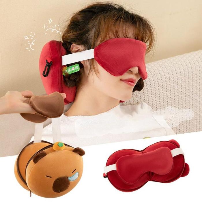 Jual Portable Sleeping Mask in Neck Pillow For Travel Eye