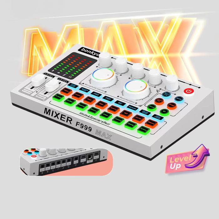 Gambar Bonkyo F999MAX SoundCard Bluetooth compatible External Wireless DJ Mixer Pengurangan Kebisingan Audio Kartu Laptop Metal Sound Card COD - F999 MAX White dari bonkyo audio undefined Tokopedia