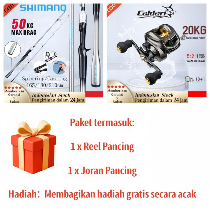 Gambar SHIMANO Fishing Rod 1 Set Casting1.65-2.1M Combo Reel Set Joran Pancing Reel Set Lengkap Casting Reel Set Kombo Memancing - AK-2000, Casting 180cm/5.9ft, Tangan kiri-(Left) dari fishing boy. undefined Tokopedia