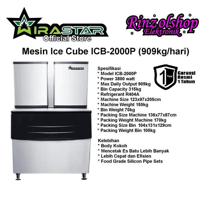 Gambar Murah WIRASTAR ICB-2000P MESIN PEMBUAT ES BATU ICE CUBE MAKER 909KG ICB2000P - hitam dari MAHADEWI ELEKTRONIK undefined Tokopedia