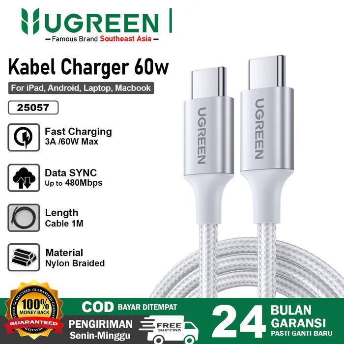 Gambar UGREEN Kabel Data For iPhone 15 16 17 Pro Max Type C To Type C 3A Fast Charging 60w - 25057 3A 1M dari Starcomp Solo undefined Tokopedia