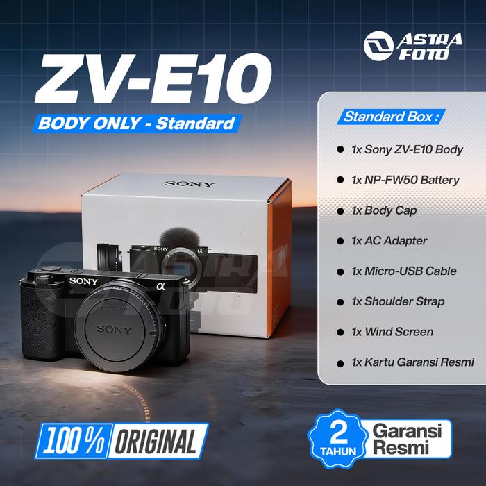 Gambar Sony Alpha ZV-E10 Body Only Mirrorless Camera - ZVE10 / ZV E10 - UNIT ONLY dari Astra Foto undefined Tokopedia