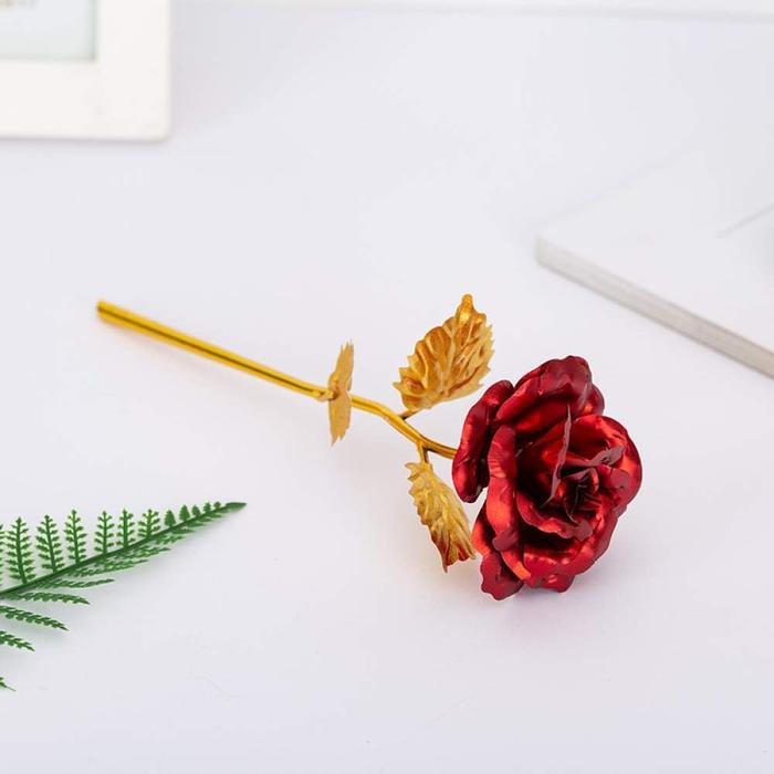 Gambar Bunga Mawar Dekorasi Artificial Gold Foil Flower 24K - AF24 - Warna, Merah dari Palugada Center undefined Tokopedia