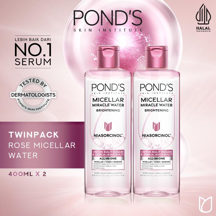 Gambar POND's Micellar Miracle PONDS ROSE MICELLAR WATER 400ML TWINPACK dari Pond's undefined Tokopedia