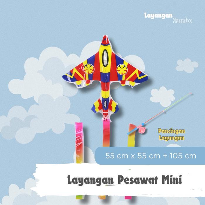 Gambar Layangan Pesawat Mini untuk Dijual - Model Mini Kids - biru dari Mimpi Layang-Layang undefined 5 Tokopedia