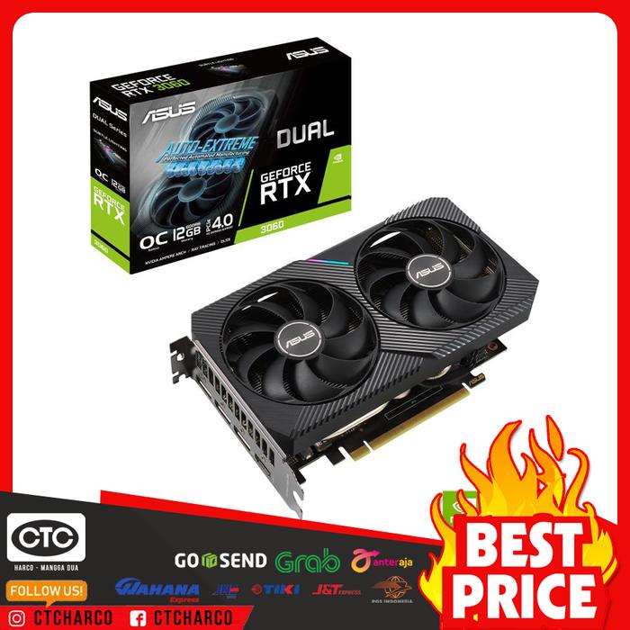 Vga Card Asus Dual Geforce Rtx 3060 V2 Oc Edition 12gb Gddr6 - Main Image