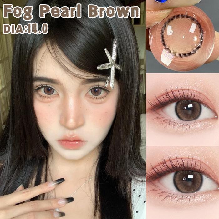 Gambar Mystic Eyes Fog Pearl Gray Brown 14.0mm [minus0-6.00] Contact lens Soflen Lensa Softlen - Fog Pearl Brown, -1.00 dari Dreamyeyes.id undefined Tokopedia