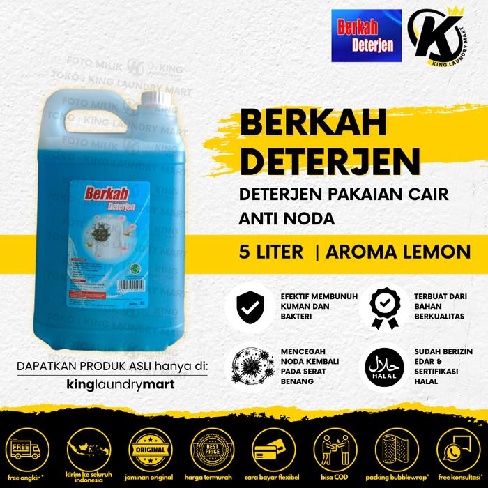 Gambar BERKAH - BERKAH DETERJEN - 5 L - DETERJEN CAIR DETERJEN LAUNDRY PAKAIAN DETERJEN LAUNDRY UMUM / KILOAN dari KingLaundryMart undefined Tokopedia
