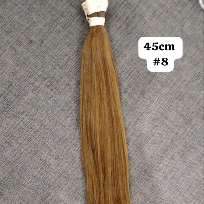 Gambar Rambut Sambung Coklat Muda Kode 8 - Panjang 40-70cm, Halus dan Wangi - 45cm, 20 helai dari Elly hair extension undefined 2 Tokopedia