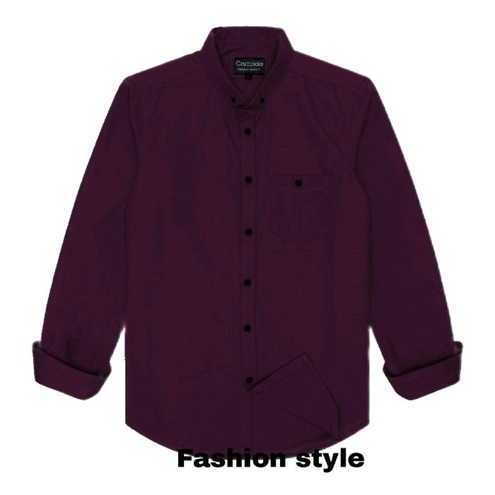 Gambar Burgundy Kemeja Polos Pria Lengan Panjang Bahan Katun Cigaret Premium  Baju Kerah Slimfit Casual Formal Dewasa Distro Kantor Kerja Pendek Kain Tebal Nyaman Atasan lelaki - BURGUNDY PJG CIGARET, M dari FASHION STYLE.IDN undefined Tokopedia