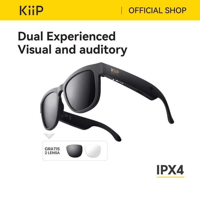 Gambar KiiP Wireless S01 Smart Glass Kacamata  Earphone  Headphones Headset Bluetooth Multifungsional - Hitam dari KiiP Official undefined Tokopedia