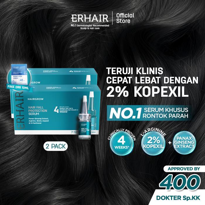 Gambar ERHAIR HairGrow Serum Bundles - Serum Penumbuh Rambut & Mengurangi Rambut Rontok - Serum (2 pcs) dari ERHAIR Store undefined Tokopedia