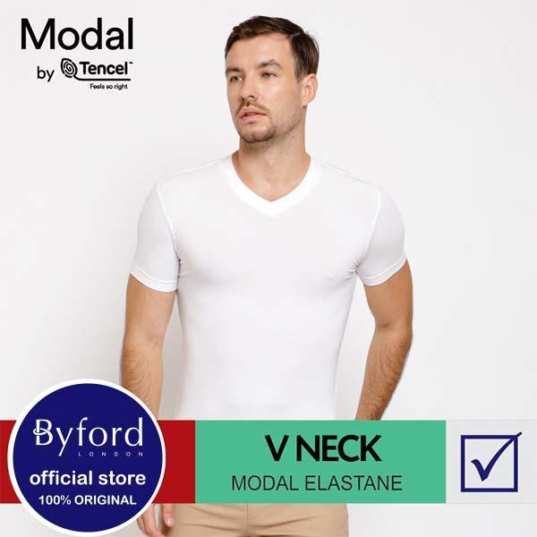 Gambar Byford V Neck T-Shirt Modal By Tencel/TBYT06V1MSWHT - S dari Aurasan undefined Tokopedia