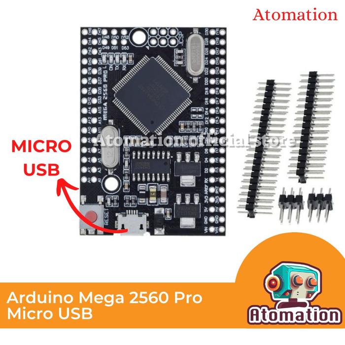 Gambar Arduino Mega 2560 Mega2560 Pro Mini Micro USB Type-C Compatible Board CH340 Atomation - Micro USB dari atomation undefined Tokopedia