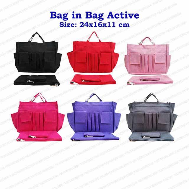 Gambar Bag in Bag Active Organizer Hand Bag Organizer HBO Active BIBA Penata Isi Tas Hitam Pink - Bag in bag aktive, hitam dari Pusat Grosir Eceran undefined Tokopedia