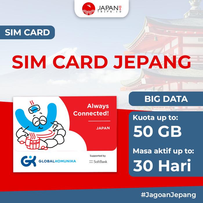 Gambar SIMCARD JEPANG KUOTA BESAR | Japan Sim card Kartu Data Internet - 30 Hari, 8GB dari japantrips undefined Tokopedia