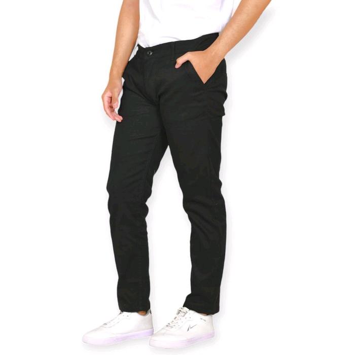 Gambar Celana Chino Panjang Nevada Slimfit Pria Kain Combed Melar Lembut Nyaman Casual Formal - HITAM, 27 dari ELCAPO undefined Tokopedia