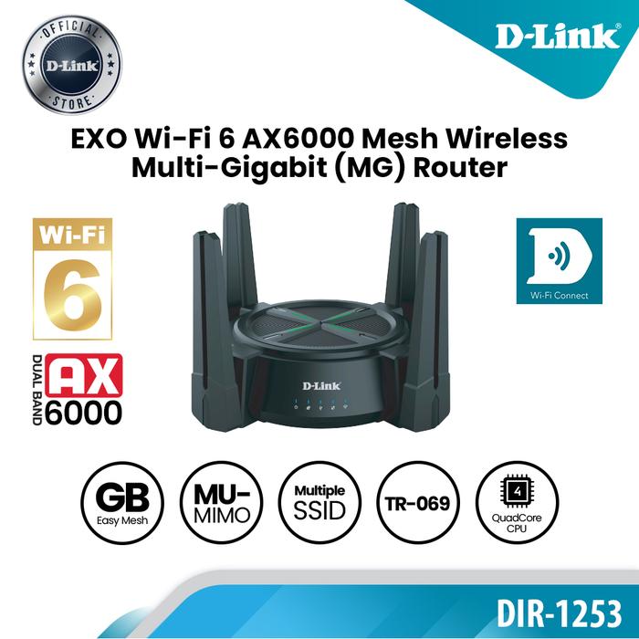 Gambar D-Link DIR-X6080Z EXO AX6000 2.5G Wi-Fi-6 Gaming Smart Router dari D-link Indonesia Shop undefined Tokopedia