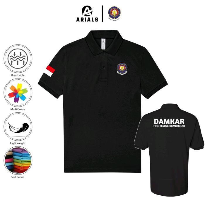 Gambar Arials Polo shirt Baju Kaos Kerah Pemadam Kebakaran DAMKAR FIRE RESCUE DEPARTMENT - Hitam, S dari Arials_NEW undefined Tokopedia