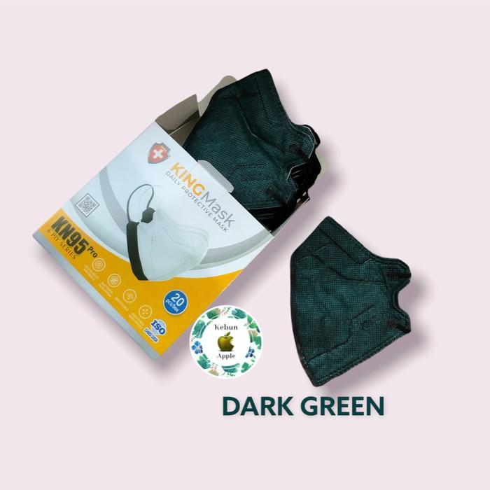 Gambar Masker KN95 KINGMASK 6PLY PRO isi 20 PCS - DARK GREEN  dari Warung Viral_NEW undefined Tokopedia