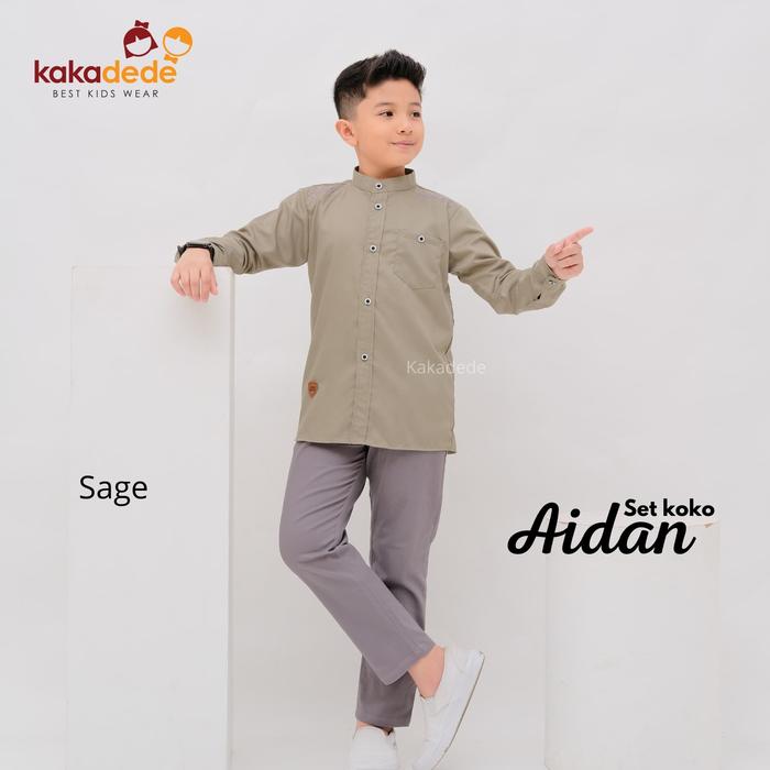 Gambar Set Koko Aidan Anak Laki Laki usia 6-14 tahun - Sage, 8(5-6 tahun) dari fattarkidscollection undefined Tokopedia