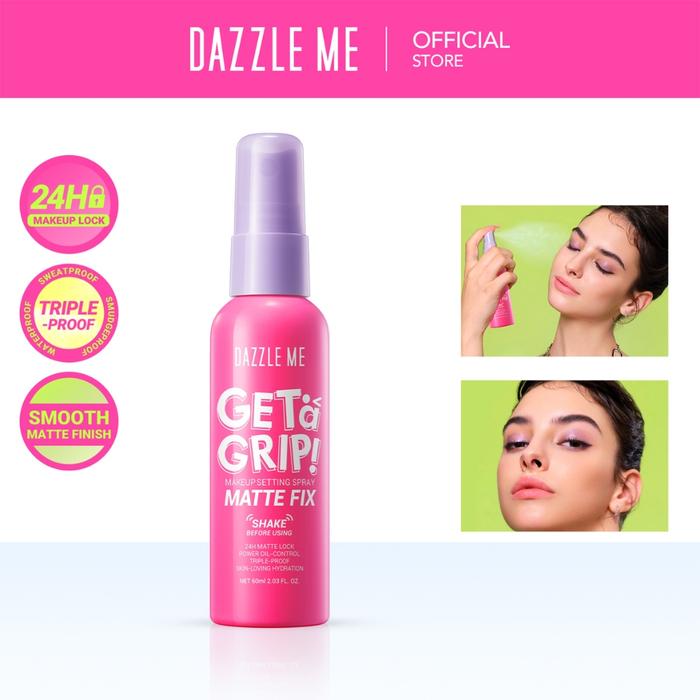 Gambar Dazzle Me Get a Grip! Makeup Setting Spray Matte Fix Netto 60 ml - Dazzle Me Setting Spray Matte Fix 60 ml (Pink) dari Pusat Skincare Kosmetik undefined Tokopedia