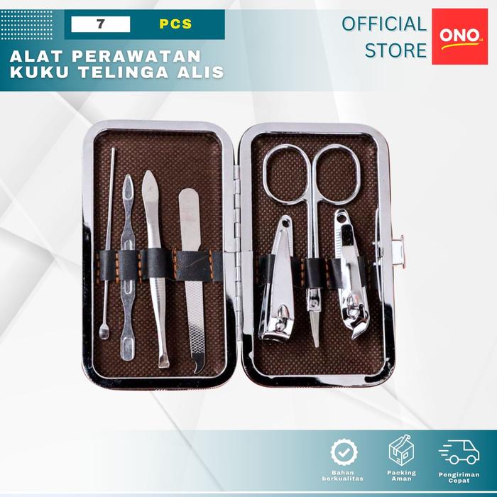 Gambar ONOID Alat Perawatan Kuku Telinga Alis 7 Pcs Set Pedicure Gunting Pinset Korek Kikir Nail Steel 7Pcs dari ONO ID undefined Tokopedia