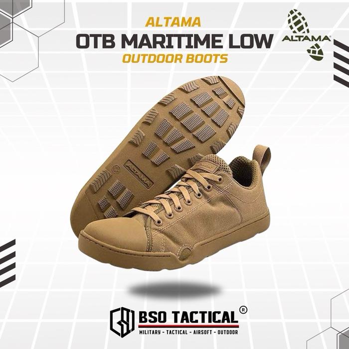 Sepatu Tactical Altama OTB Maritime Assault Low Outdoor Boots Original  Shoes Casual Sneakers Coyote Brown, 39